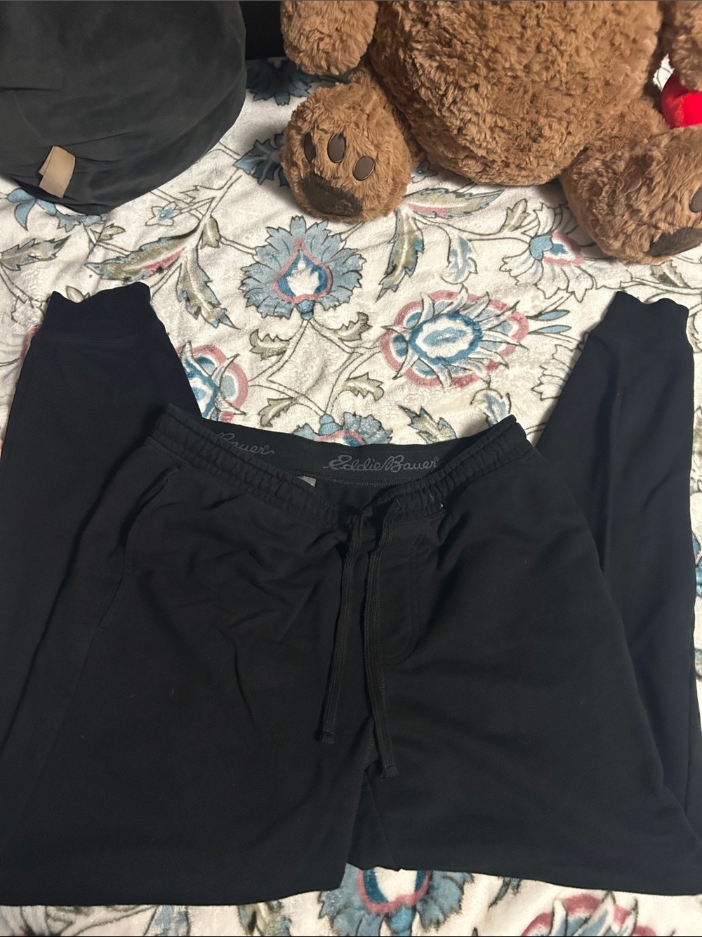 Eddie Bauer Black Cozy Drawstring Joggers